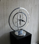 Phyllis Mark Kinetic Modern Steel Metal Floor Sculpture with Pedestal Signed