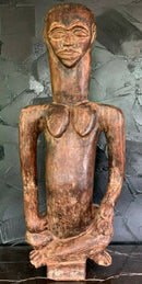 Vintage Primitive African Baule Wood Carved Figure Table Sculpture Man