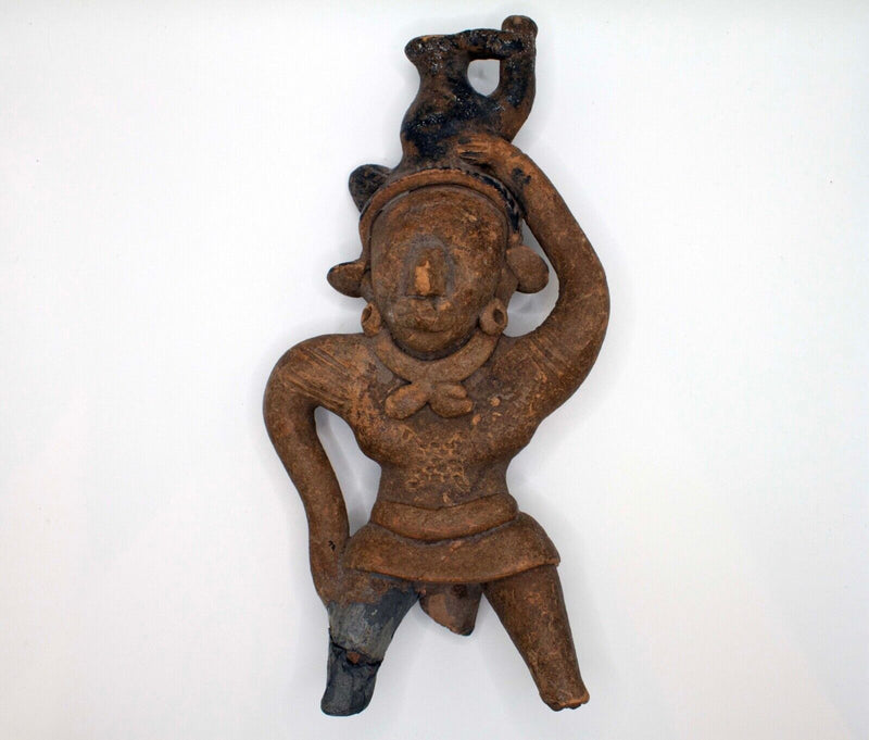 Pre-Columbian Mexico Mayan Standing Figure Terracotta Pottery Historic Artifact