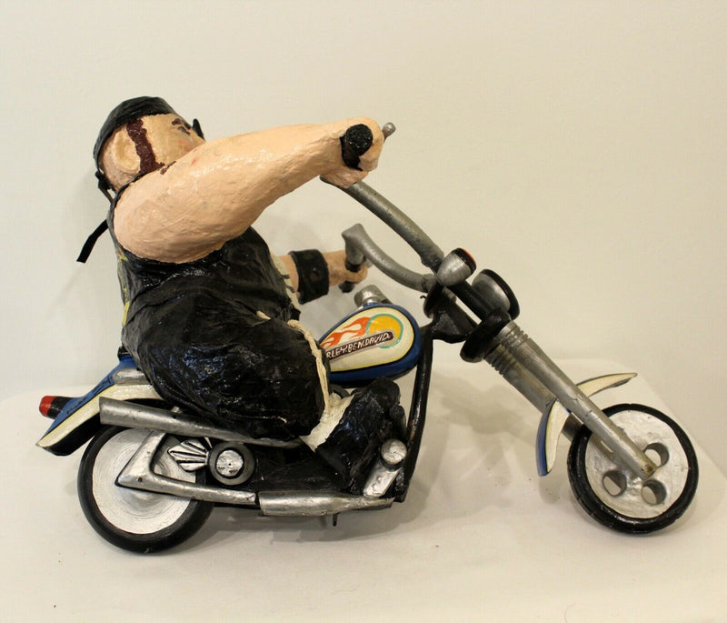 Contemporary Whimsical Harley Ben David Paper Mache Sculpture by Mike Leaf