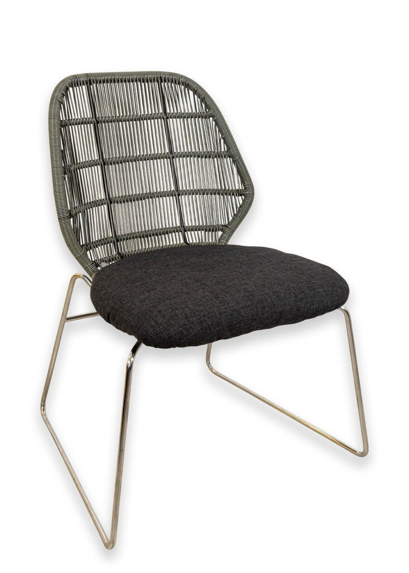 Pair of B&B Italia Contemporary Modern Crinoline and Stainless Steel Chairs
