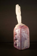 Bernie D’Onofrio Contemporary Hand-Blown Sculpted Purple & Frosted Etched Glass