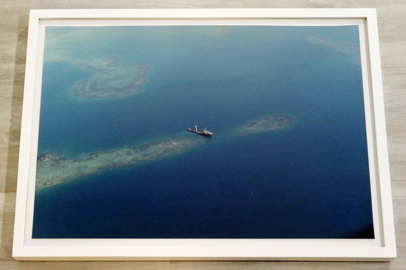 Chantel James Haiti Boat at Sea Photograph Signed Framed