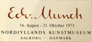 Edvard Munch Nordjyllands Kunstmuseum Vintage Exhibition Poster 1973