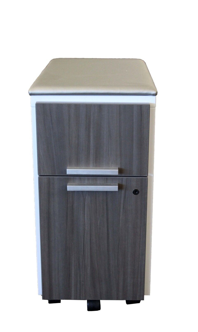Contemporary Modern Knoll Mobile Pedestal Padded  Ped Cabinet on Casters