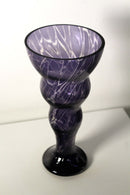 Contemporary Handblown Glass Vase Indigo with Swirl Design