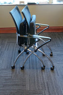 Contemporary Modern Mesh and Chrome Mayline Valore Stackable Side Office Chairs