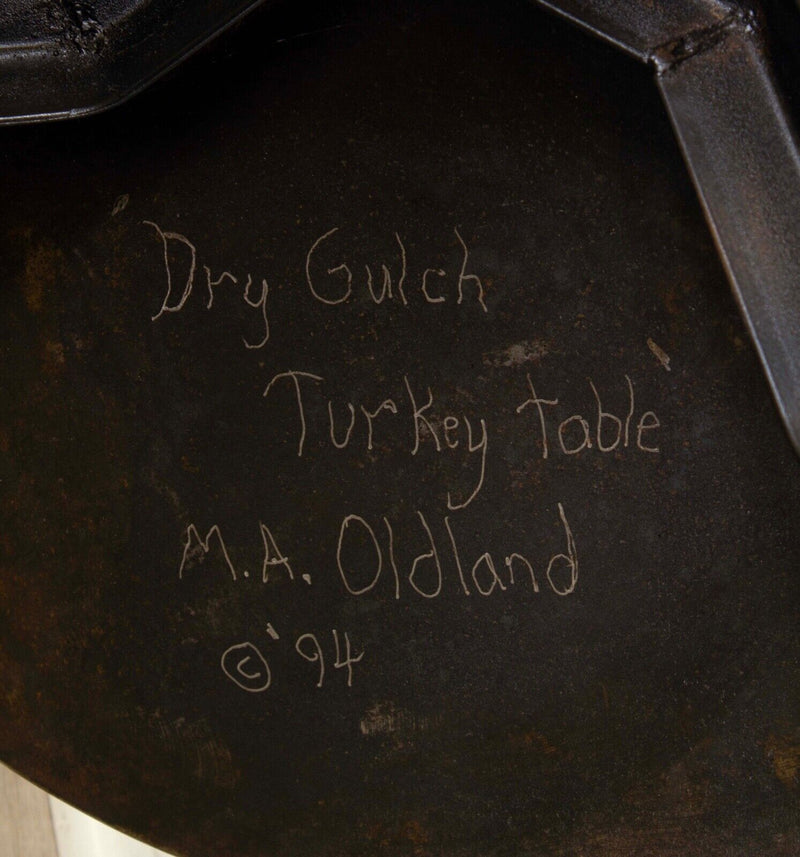 Mark Oldland Dry Gulch Turkey Signed Contemporary Studio Art Sculptural Table