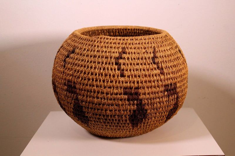 Vintage Collectible Hopi Pueblo Native American Ceremonial Woven Basket Bowl