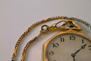 Longines Swiss Octagon Art Deco Pocket Watch with Chain 1918