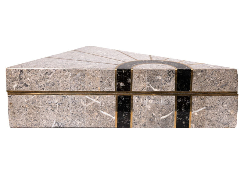 Maitland Smith Tesselated Stone Triangle Box