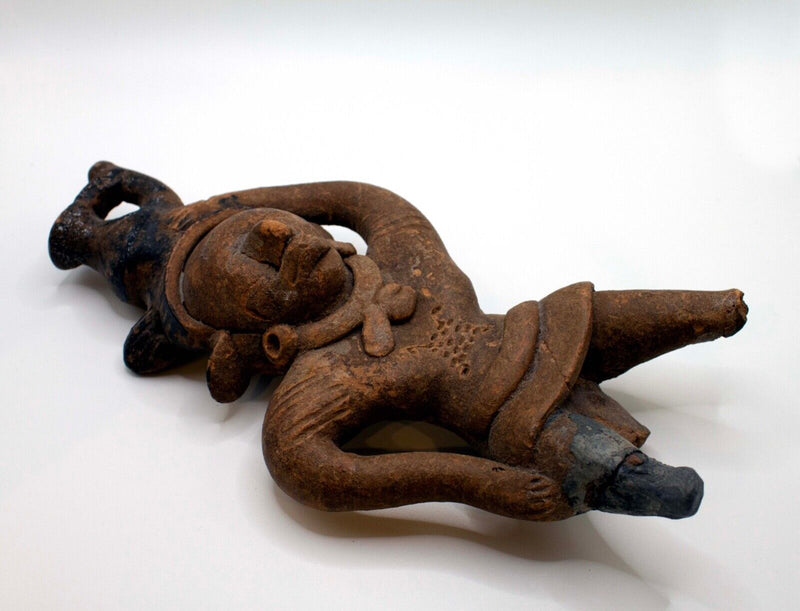 Pre-Columbian Mexico Mayan Standing Figure Terracotta Pottery Historic Artifact