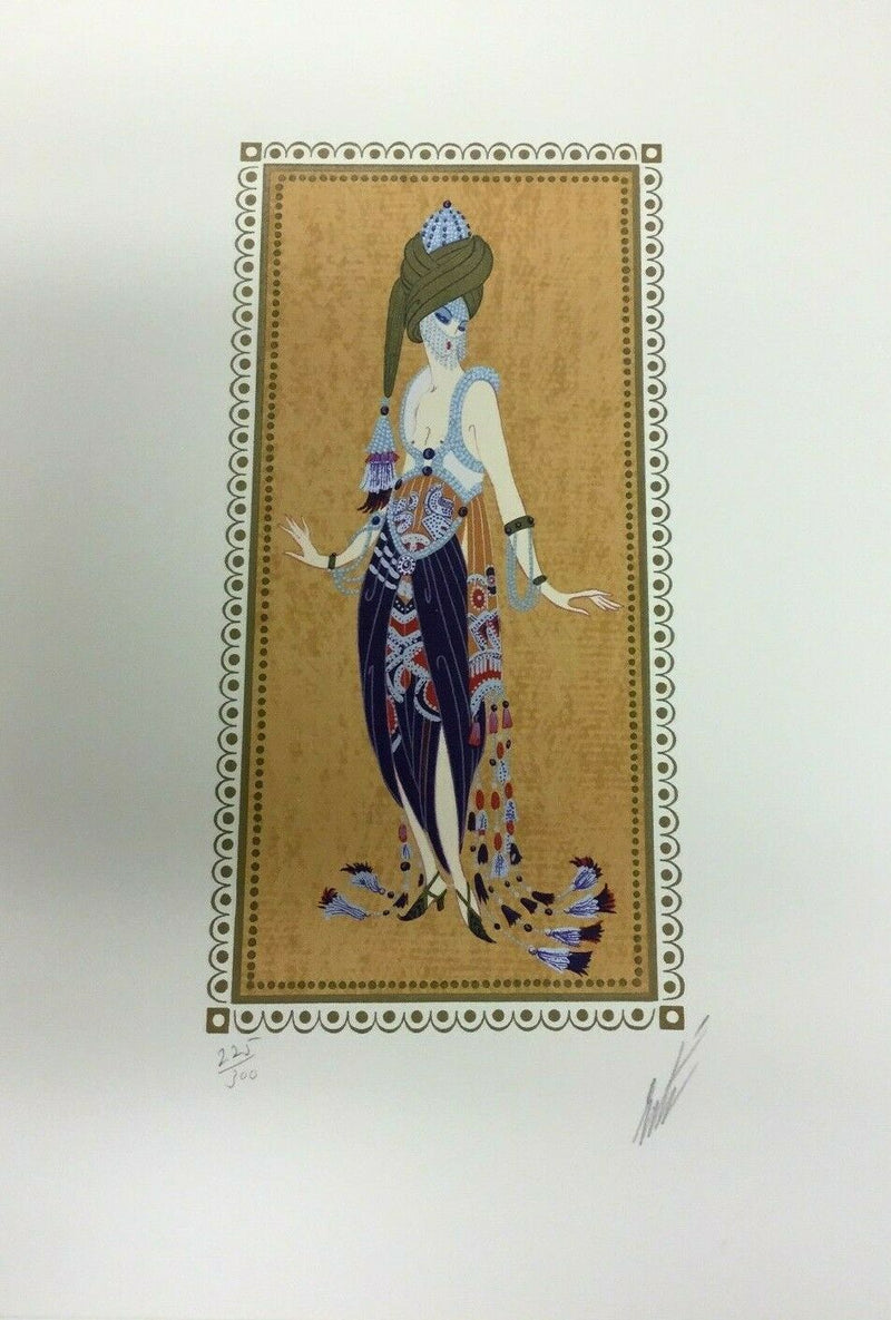 Mid Century Modern Deco Unframed Thousand & One Nights Erte Signed Lithograph