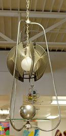 Mid Century Modern String Wire Art Swag Chrome Chandelier Light Fixture 1960s