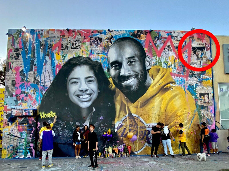 Mr Brainwash Thierry Guetta Kobe Bryant De-Fence! from Kobe Mural in LA, CA 2020