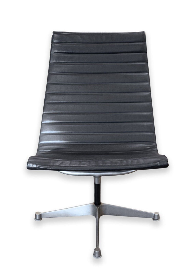 Mid Century Modern Eames Style Aluminum Group Reproduction Black Executive Chair