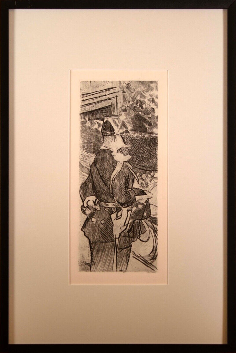 Jacques Villon Fete Champetre Vintage Etching on Paper Caricature Portrait F