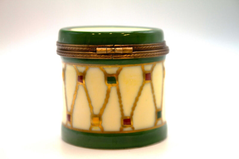 Limoges Pacifier Cinderella’s Pumpkin Carriage & Green Drum Set Mini Porcelain