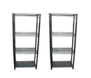 Vintage Mid Century Modern Pair of Glass & Chrome Shelving Units Etagere