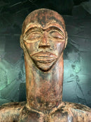 Vintage Primitive African Baule Wood Carved Figure Table Sculpture Man