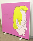 Contemporary Acrylic Satire Painting Interview John Chilver Signed Dated 2000