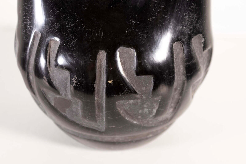 Santa Clara Pueblo Legoria Tafoya Blackware Wedding Vase Vintage Native Pottery