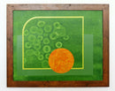 Contemporary Modernist Framed Gunda Hass Signed Acrylic Painting Green Orange