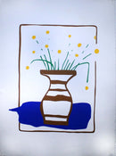 Daniel Gelakoska Embossed Flowers Contemporary Serigraph with Embossed Artist