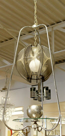 Mid Century Modern String Wire Art Swag Chrome Chandelier Light Fixture 1960s