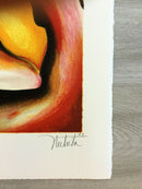 Contemporary Modernist Unframed Natures Roots Alexandra Nechita Signed Litho