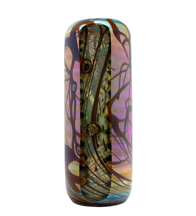 Larcomb Wicht Signed Modern Art Nouveau Iridescent Studio Art Glass Murrine Tube