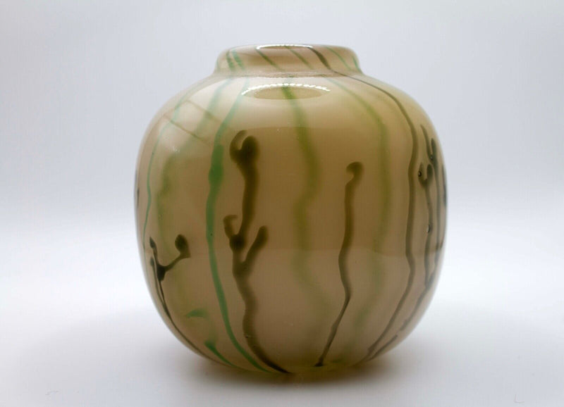 Janet Kalman Signed Contemporary Clown Fish Design Studio Art Glass Vessel 1977