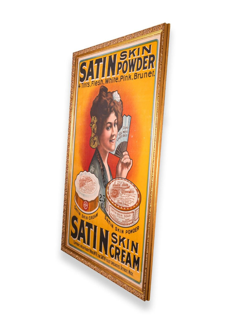 Art Nouveau Antique Vintage Lithograph Satin Skin Powder by Albert F Wood 1903