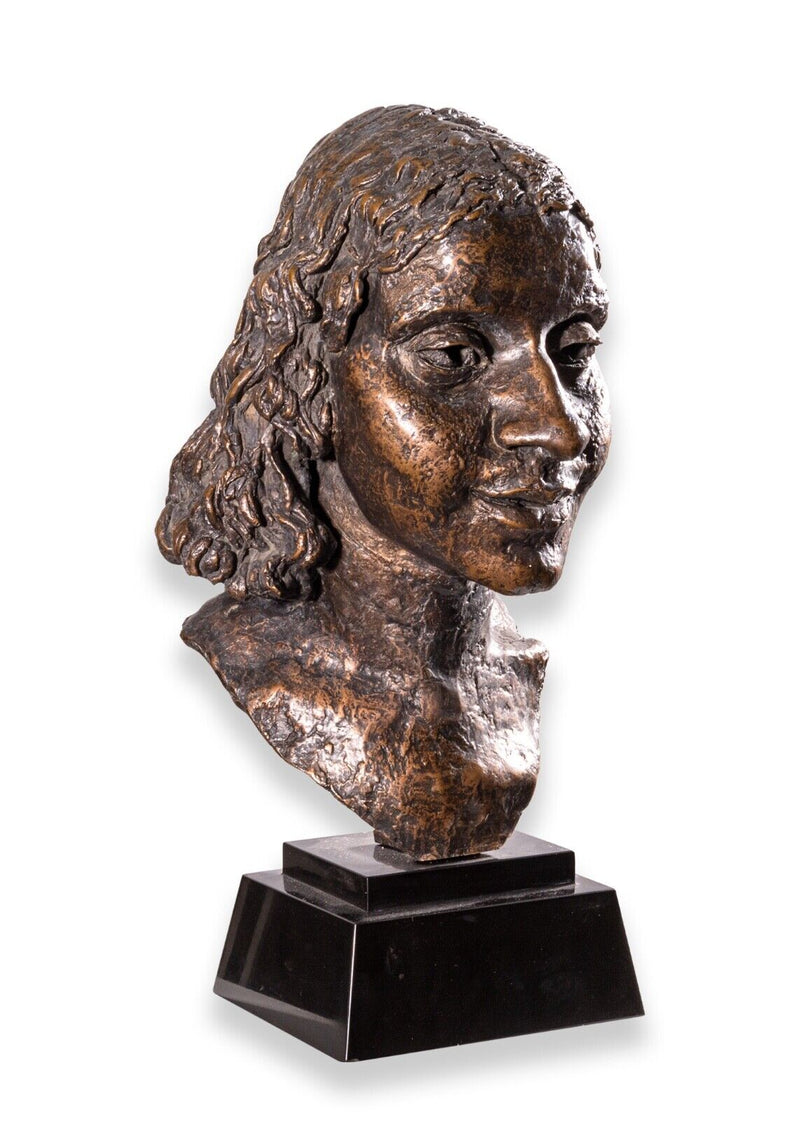 Sir Jacob Epstein Modern British Art Bronze w Brown Patina Life Size Bust