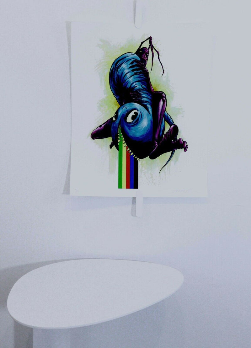 Alex Pardee Rainbow Grin Contemporary Limited Edition Giclee 19/50 Hand Signed