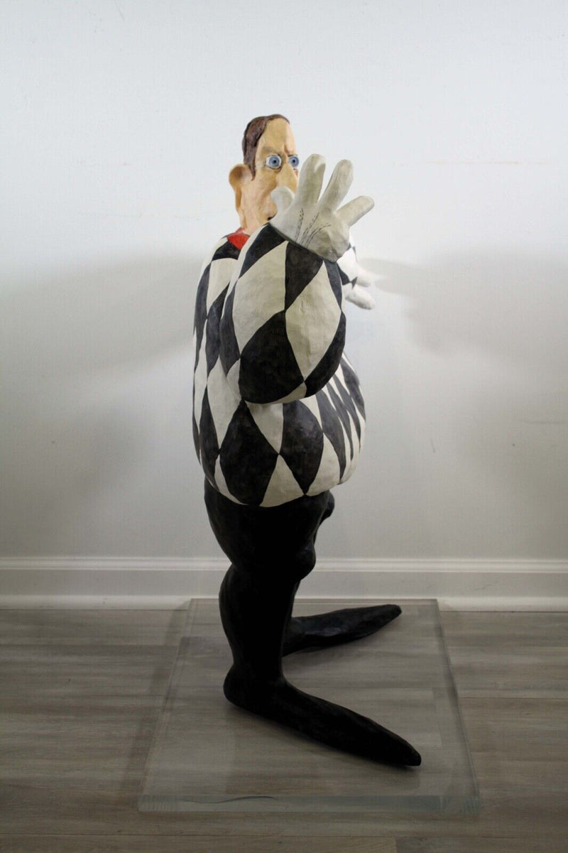 Stephen Hansen Jester Signed 1985 Papier Mache Caricature Handmade Sculpture
