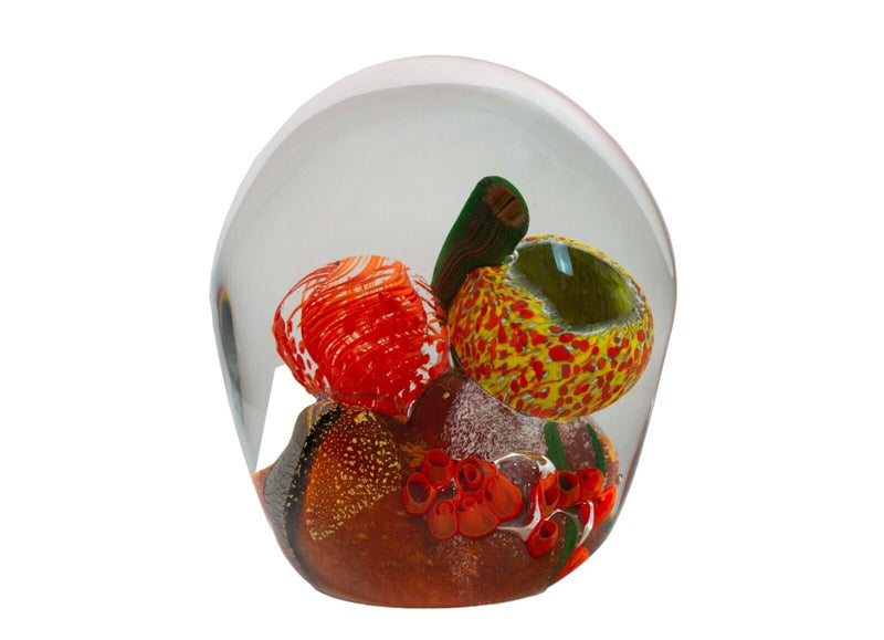 Collette Fortin Signed Contemporary Orange Underwater Coral Design Studio Art