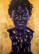 Christopher Adam Williams Lift Every Voice Diptych Oil on Canvas w/ Cu Au Leaf