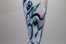 Contemporary Postmodern Set of 3 Swirled Design Studio Art Glass Goblets Signed
