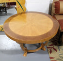 Vintage Traditional Antique Baker Wood Round Foyer Side End Table