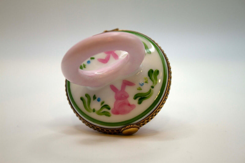 Limoges Pacifier Cinderella’s Pumpkin Carriage & Green Drum Set Mini Porcelain