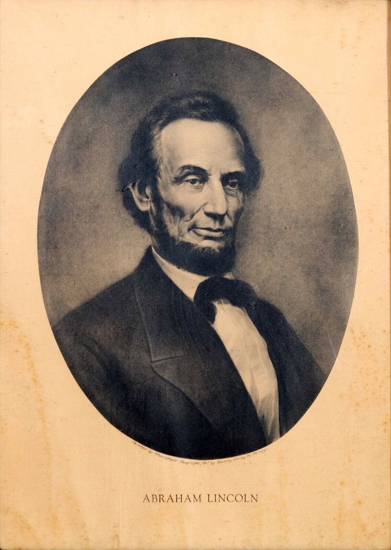 William Edgar Marshall Abraham Lincoln Antique Lithographic Portrait on Paper