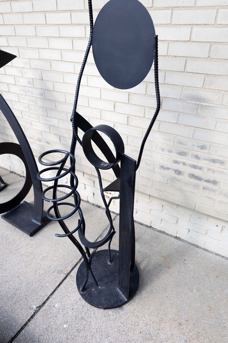 Robert D. Hansen Black Forged Metal Coil Abstract Contemporary Modern Sculpture