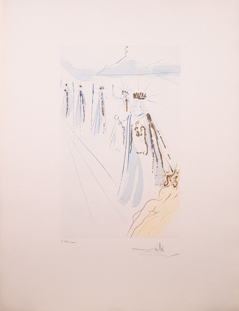 Salvador Dali 12 Works: Song of Songs Signed Modern Etching, Aquatint, Gold Dust