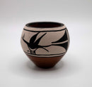 Vintage Zuni Tribe Native American Hand Painted Miniature Pottery Bowl Signed