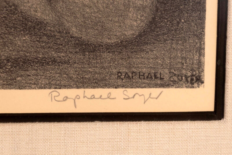 Raphel Soyer Dancers Signed Vintage Modern Figurative Lithograph on Paper 1954