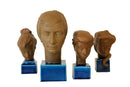 Johannes Hedegaard Royal Copenhagen Denmark Set of 4 Rare Ceramic Busts 1960s