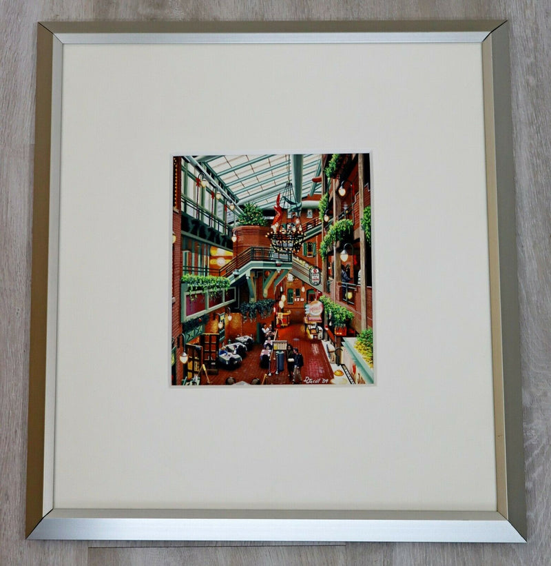 Don Jacot Trapper's Alley Gouache on Board Framed Photo Realistic Painting