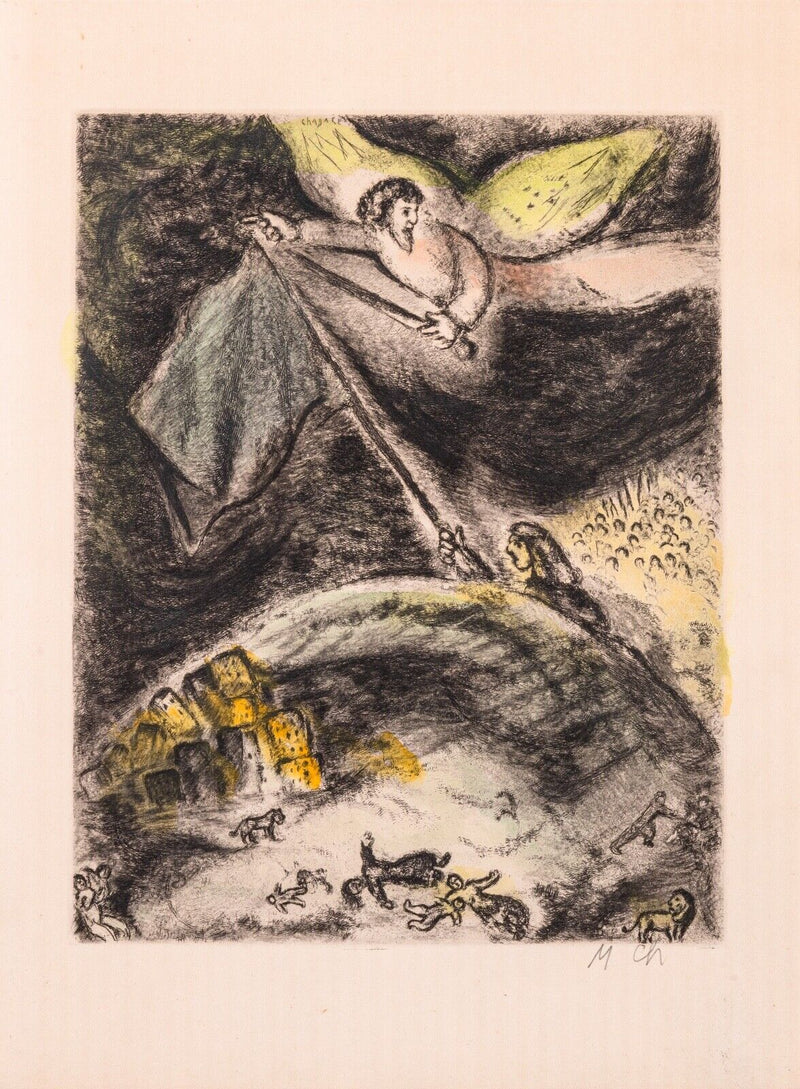 Marc Chagall Oracle sur Babylone pl. 93 from The Bible Series Signed Etching