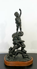 Mid Century Modern Bronze Table Sculpture Signed Edward Chesney 1972